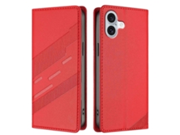 Capa De Couro Com Suporte E Estampa Estilo Punk Para Iphone 16 Plus