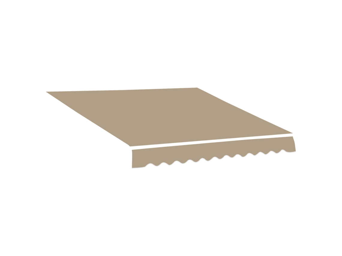 Lona Reposição Toldo Bege 3,82x2,4m, Poliéster 280g/m², Anti uv, Escurecimento. Ge