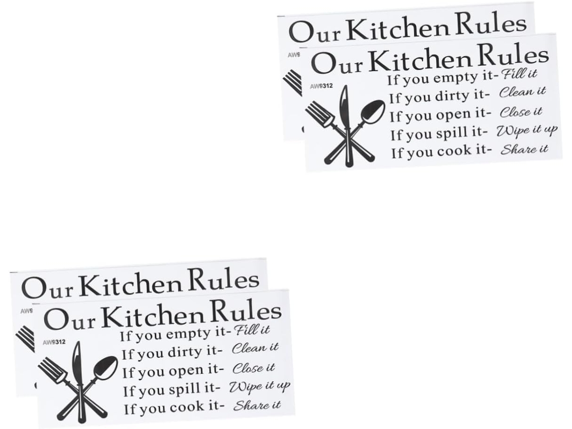 Conjunto De 4 Adesivos De Parede Para Cozinha, Réguas Removíveis, Decoração Criativa "faça Você Mesmo"