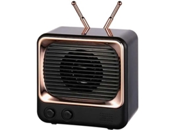 2026 caixa de Som Bluetooth Retrô Preta, Portátil com Rádio Fm, Cartão Tf e Bateria 900mah