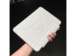 Lurelia Capa Para Ipad 9 10.2 Com Concha Magnética Rotativa E Branco