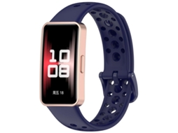 Bracelete para Huawei Band 10 / 9 / 8 Silicone Respirável Estilo Hole Azul Escuro XIAOMOYU