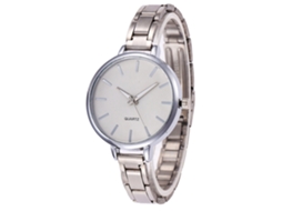 Relógio de Quartzo com Pulseira de Aço Estilo Simples e Fashionável Universal Prata