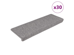 Vidaxl Tapetes Escada Adesivos Aspeto Sisal 30pcs 65x21x4 Cm Prateado