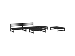 Conjunto de 5 Lounge de Jardim Madeira de Pinho Maciça Preto MAISON EXCLUSIVE (5pcs)