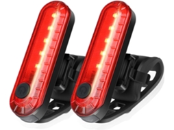 Kit Com 2 Lanternas Traseiras De Led Recarregáveis via Usb Para Bicicleta, Brilhantes E Resistentes. Aquaforge