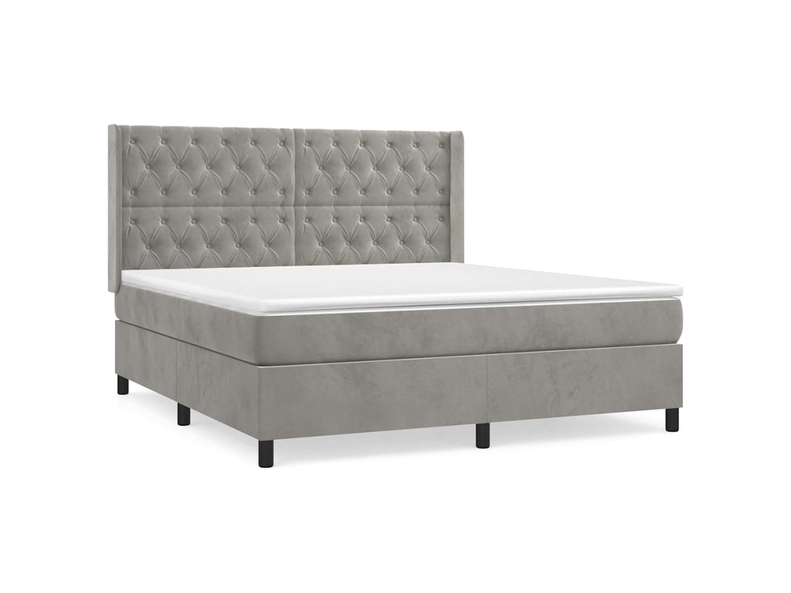 Box Spring Bed, Box Spring Beds Vidaxl Cinzeto Veludo (160 X 200 Cm)