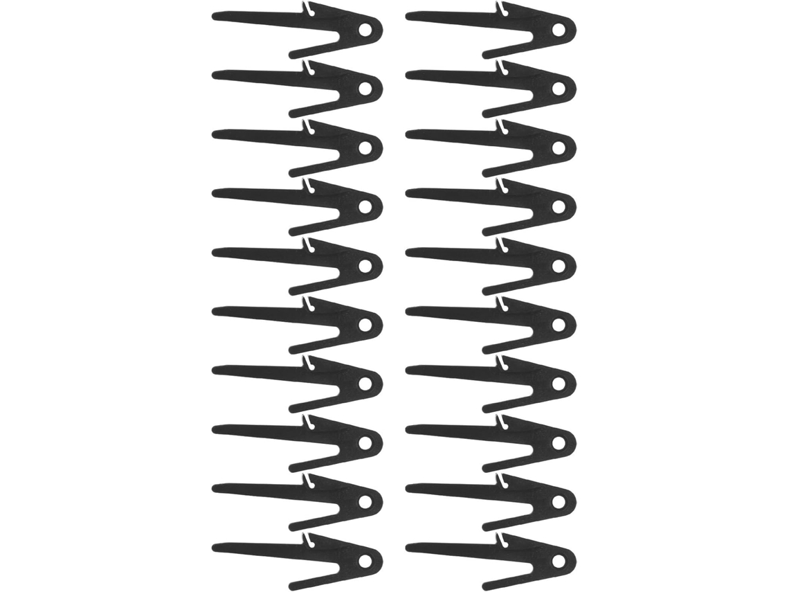 Conjunto De 20 Peças De Fixadores, Clipes E Batentes Para Trilhos De Gaveta Em Plástico Preto.