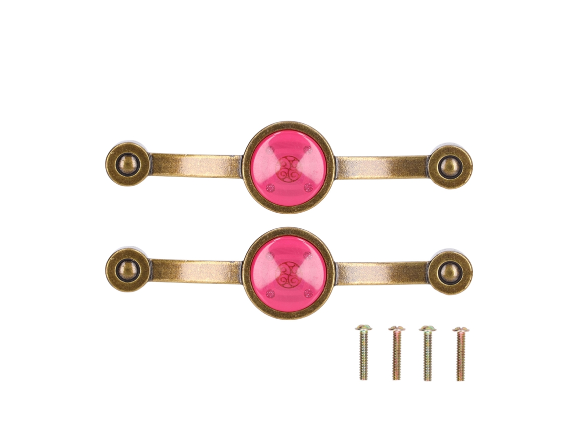 2 alças de liga de zinco e acrílico antigo cobre cor pastoral para armário gaveta rosa S/MARCA