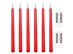 Rebe-6 Velas Cónicas Led Sin Llama Com Luz Quente Piscante E 2 Controles Remotos Para Natal Ação De Graças Casa Casamento Decoração