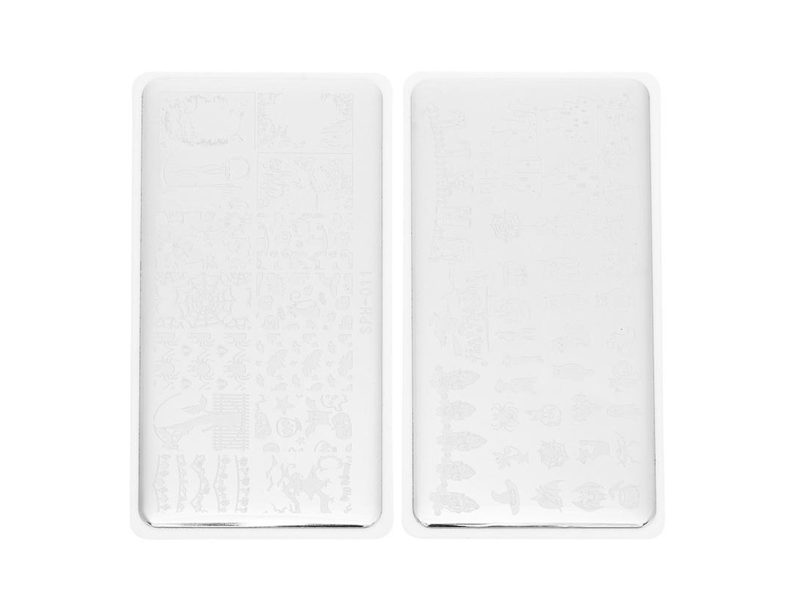 2 Unidades de Placas de Nail Art para Decoração de Halloween ALLINLESS