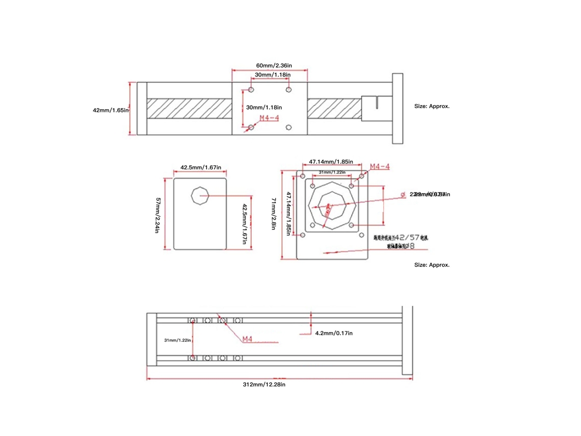 Peças Cnc De Trilha De Movimento Linear (atuadores Lineares, Acessórios Com 4 Corrediças)
