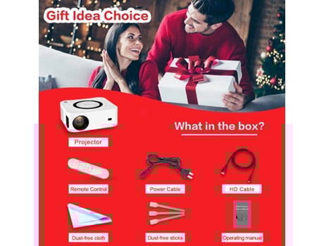 Mini Projetor Portátil Android 1080p Full Hd 2gb 16gb 200 Polegadas Tela Grande Led Bluetooth Lyx