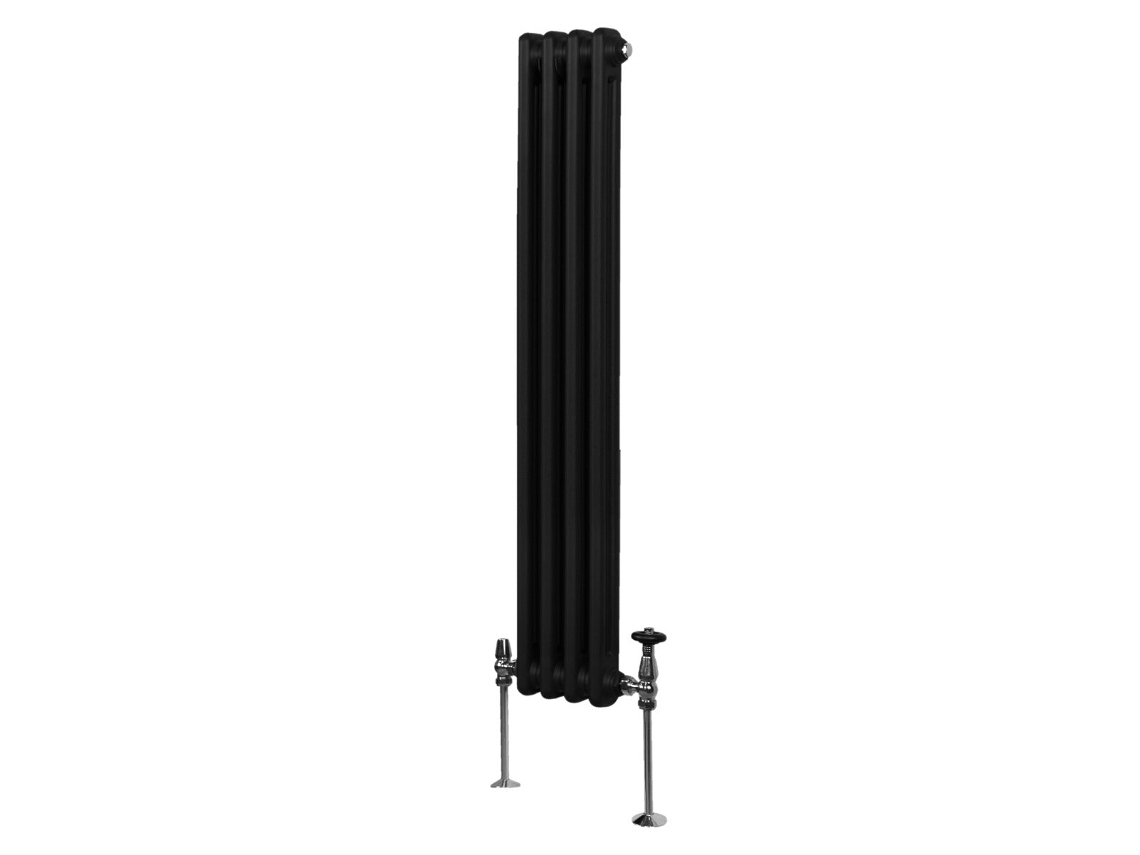 Radiador Vertical Tradicional De 2 Colunas Em Aço Carbono Preto Com Alta Eficiência 1500x202mm