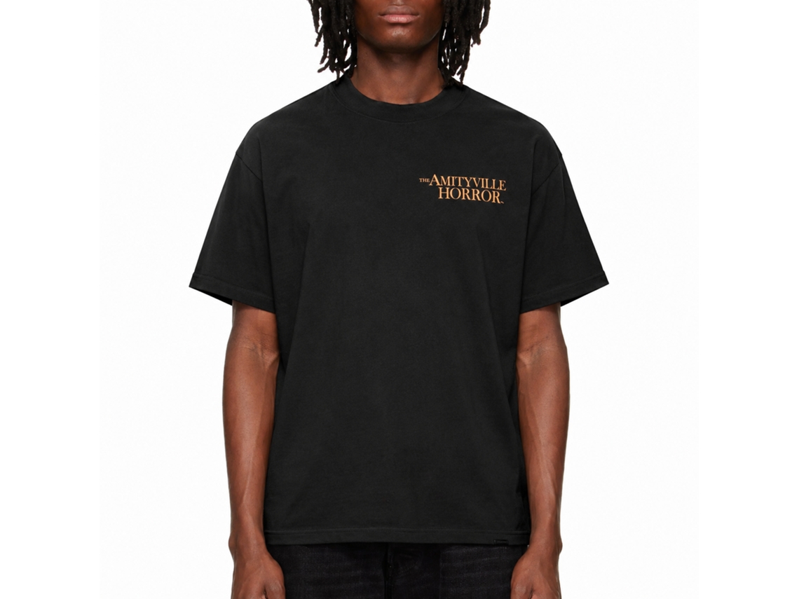 Rockinstone Amityville Horror Movie House N Logo Black Adult T-shirt Size:l