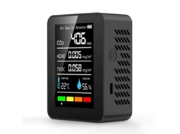 Detetor De Dióxido De Carbono / Medidor De Co2 5 Em 1 — Preto