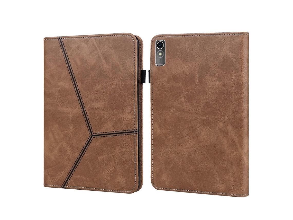 Capa para tablet em couro com listras em relevo e cor sólida Webake
