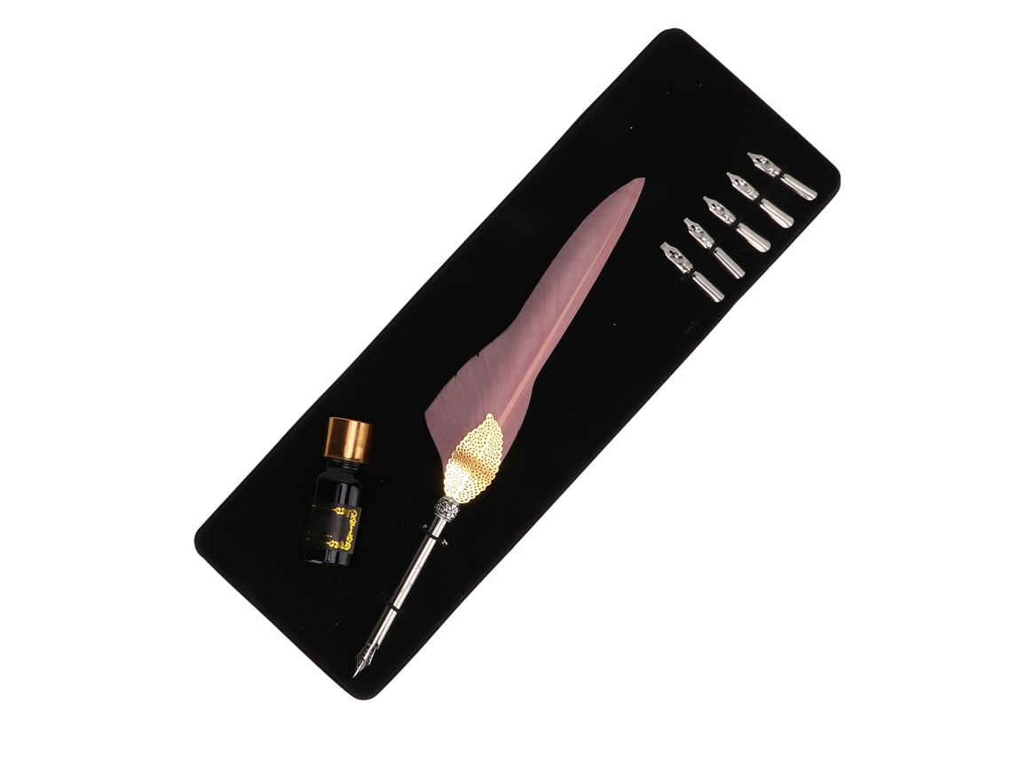 Set Pluma Pluma De Ave Retro Caja Regalo Estuche Para Escritura Creativa Durable Regalo Para Amante Profesor Compañero