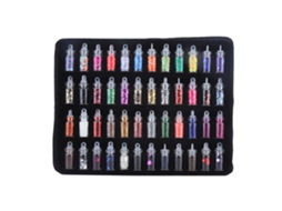 Rebe - 48 Frascos de Lantejoulas para Unhas, Pó Glitter e Pó Brilhante, Decoração para Manicure e Arte de Unhas DIY
