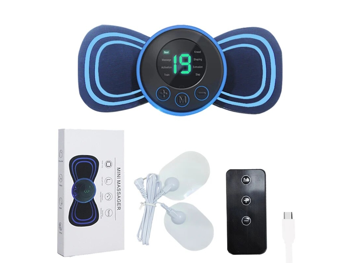 Mini Massageador Elétrico Portátil para Pescoço com Controle Remoto e Almofada. MDUG