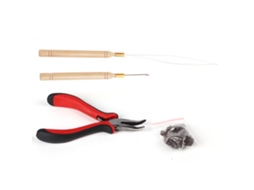 Kit De Ferramentas Para Extensões De Cabelo Com 100 Pérolas De Silicone, Anéis, Ganchos, Agulhas E Alicates
