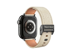 Pulseira De Couro Granulado Com Fivela Metálica Perfurada, Compatível Com Apple Watch S11 S10 38 40 41 42mm E Huawei