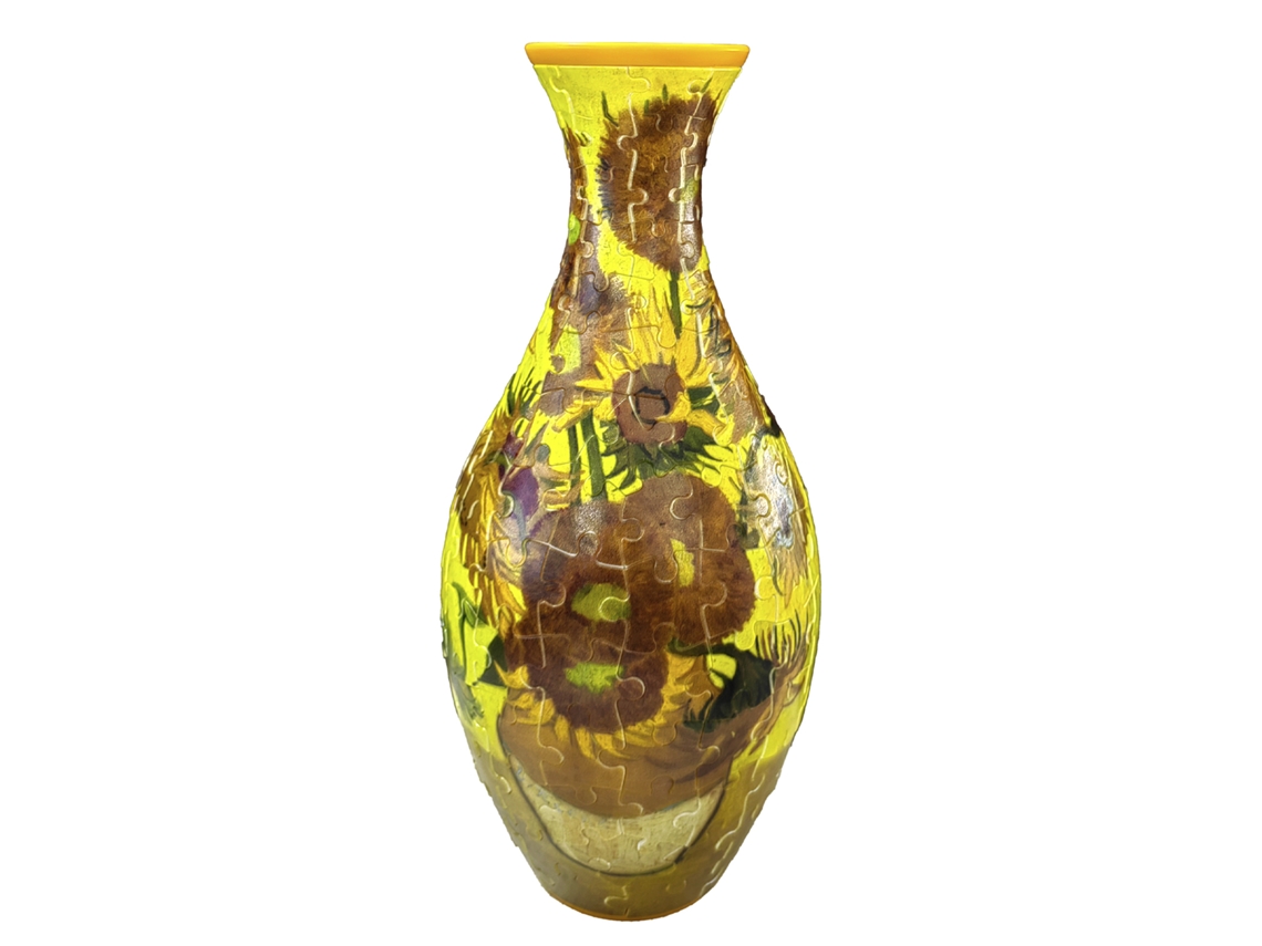 Quebra-cabeça 3d Em Abs, 160 Peças, Design Tradicional De Vaso, Estampa De Girassol, 11x11x25 Cm