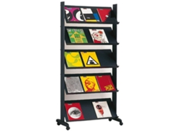 Expositor Paperflow de Solo Metalico Preto com Rodas 1650x380x825 mm