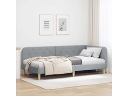 Vidaxl Estrutura De Cama De Canto Cinzento-claro 90 X 200 Cm Tecido