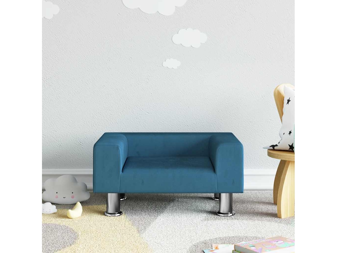 Vidaxl Sofá Infantil 50x40x26,5 Cm Veludo Azul