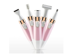Lady Shaver Barbeador Elétrico e Depilador 5 em 1 para Mulheres Biquíni Pernas Braços Axilas Depilação Rosa