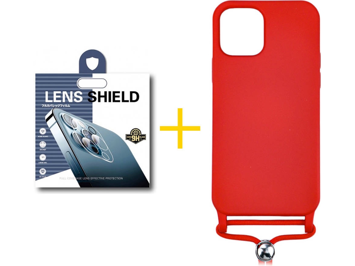 Capa + 1 Película de Câmara para iPhone 12 Pro Max SKYHE Vermelho