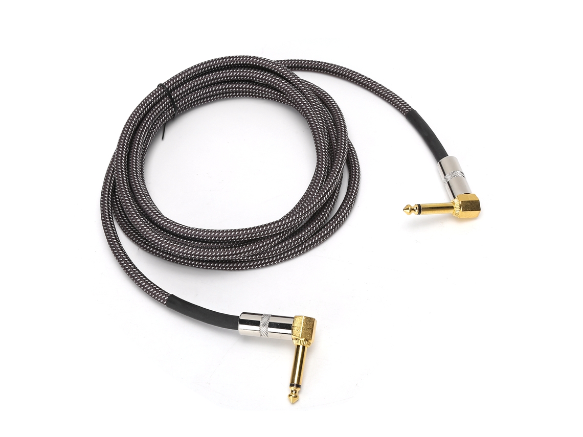Cable de Guitarra de 6,35 Mm com conector dourado, 3 M Awg22 para instrumentos musicais | S/MARCA