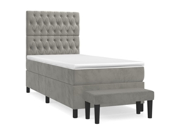 Box Spring Bed, Box Spring Beds Vidaxl Cinzeto Veludo (90 X 200 Cm)