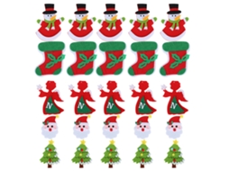 Conjunto Feltro Natalino 25 Peças Diy Presente Infantil Decoração