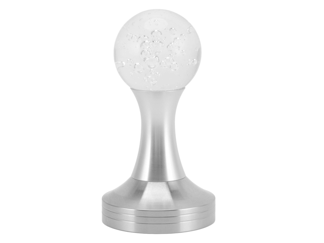 Prensa De Café Em Pó Com Base Aço Inoxidável E Esfera Cristal, Modelo Martelo, Para Cozinha Cafeteria, Cor Prata, 53 Mm 2,1 Polegadas.