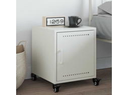 Vidaxl Mesa De Cabeceira 36x39x43,5 Cm Aço Branco