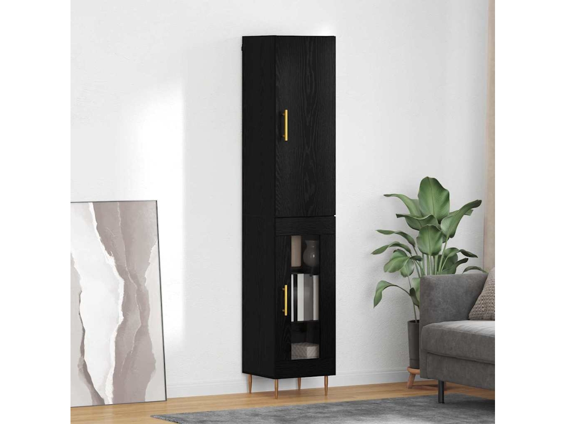 Vidaxl Buffê 2 Pcs Carvalho Preto Madeira Processada