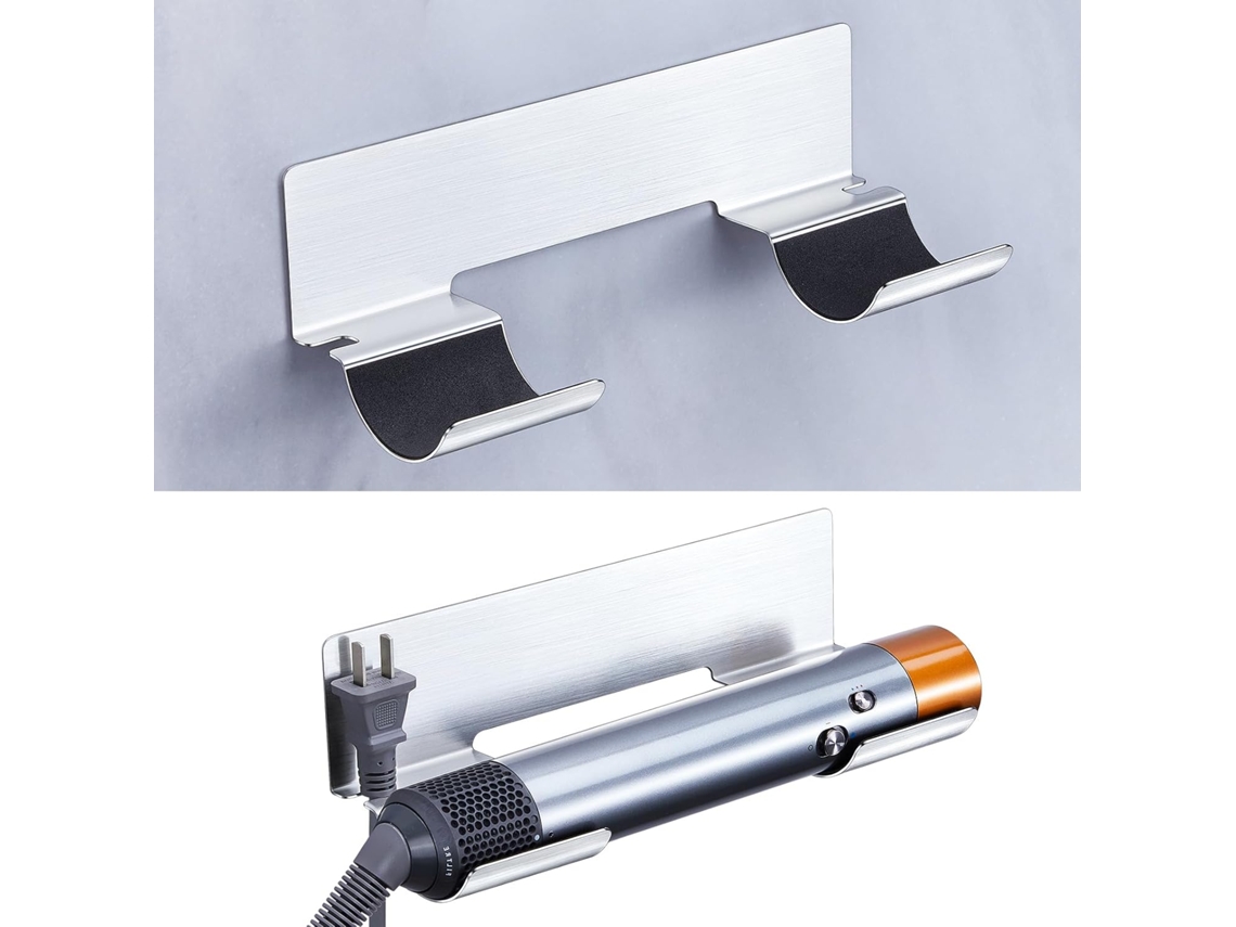 Suporte De Parede Para Secador E Chapinha Cabelo Sem Necessidade Furar, Ideal Modeladores Cachos, Chapinhas Acessórios Penteado.