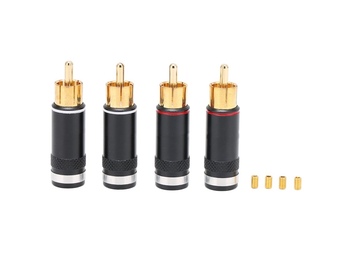 Conector de Áudio RCA Mali com Placa de Ouro 24k, para Cabo Hi-Fi