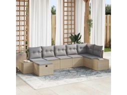 Vidaxl Conjunto De Sofás 7 Unid. Vime Pe