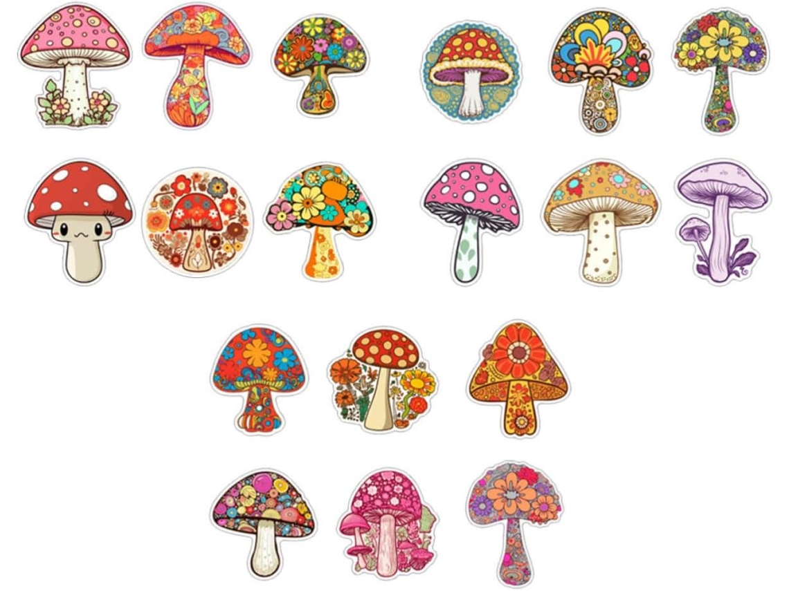 Ímãs De Geladeira Decorativos Em Formato Cogumelo, Em Pvc, Reutilizáveis