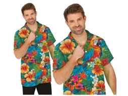 Camisa adulta com flores multicoloridas