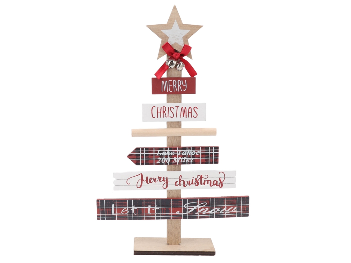 Letreiro de Natal em Madeira com Base Decorativa de Mesa S/MARCA