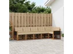 Vidaxl Conjunto De Sofás Para Exterior 6 Unid. Natural E Bege