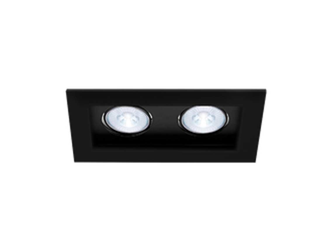 Suporte 2X Beta R5 Retângulo Preto Mr16 Gu10/Gu5.3 BRAYTRON