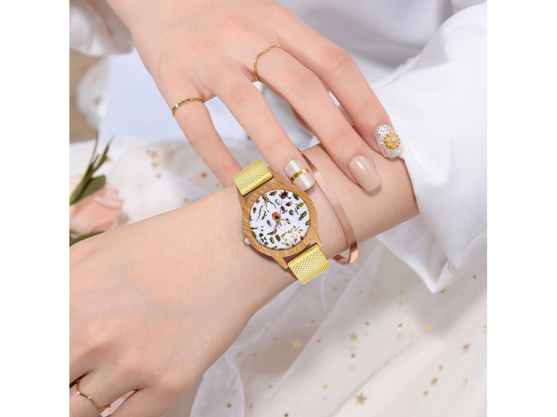 Reloj De Cuarzo Analógico Unisex Zhoulianfa De Moda Oro Para Ocio