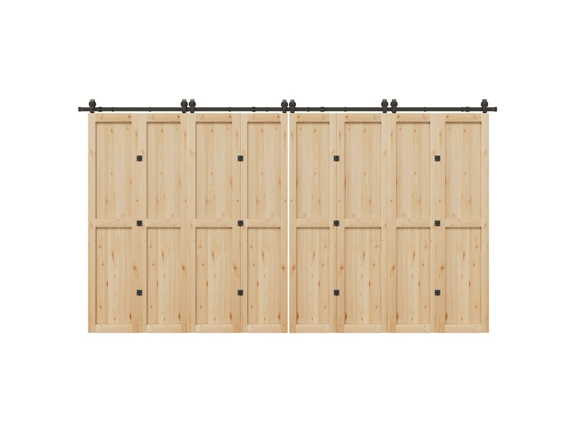 Vidaxl Kit De Ferragens Para Porta Deslizante 400 Cm Aço Preto