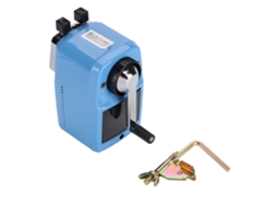 Afinador De Lápis Mecânico Manual De Metal Com Manivela Azul Easy Cleaning