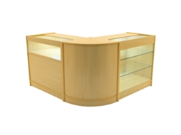 Conjunto de Balcões Comerciais MonsterShop Triton, Maple, K900B900CM60, MDF e Vidro Temperado